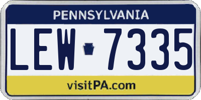 PA license plate LEW7335