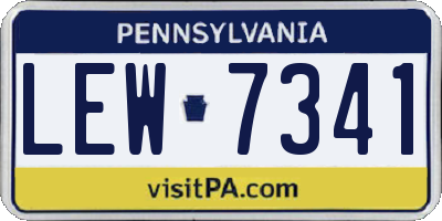 PA license plate LEW7341