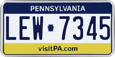 PA license plate LEW7345