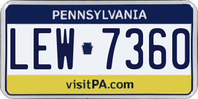 PA license plate LEW7360