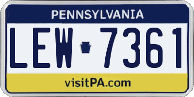 PA license plate LEW7361