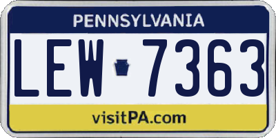 PA license plate LEW7363