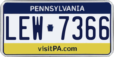 PA license plate LEW7366