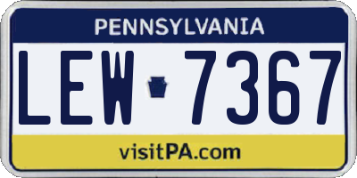 PA license plate LEW7367