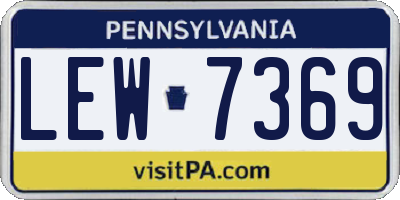 PA license plate LEW7369