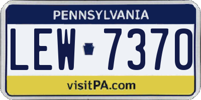 PA license plate LEW7370