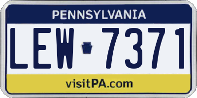 PA license plate LEW7371