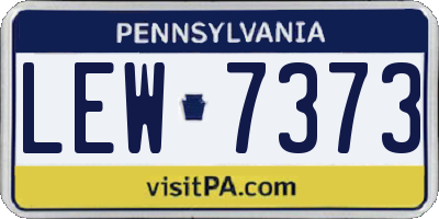 PA license plate LEW7373