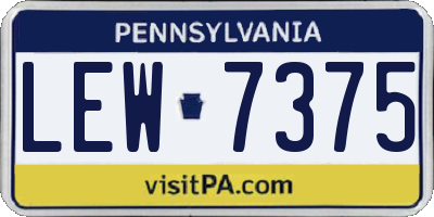 PA license plate LEW7375