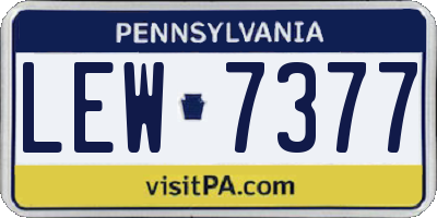 PA license plate LEW7377