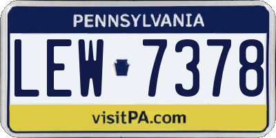 PA license plate LEW7378