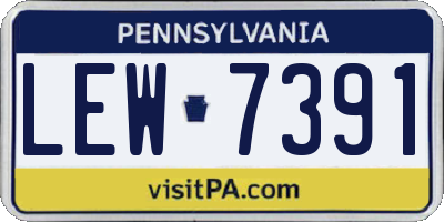 PA license plate LEW7391
