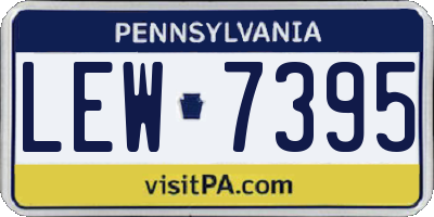 PA license plate LEW7395