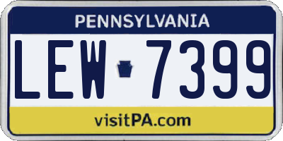 PA license plate LEW7399