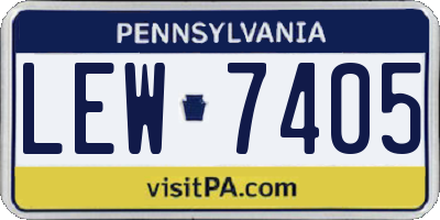 PA license plate LEW7405