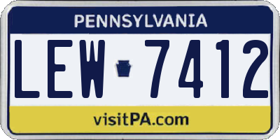 PA license plate LEW7412