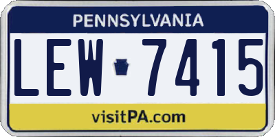 PA license plate LEW7415