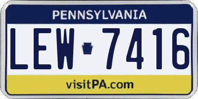 PA license plate LEW7416