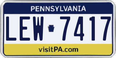 PA license plate LEW7417
