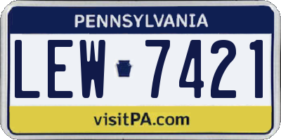PA license plate LEW7421