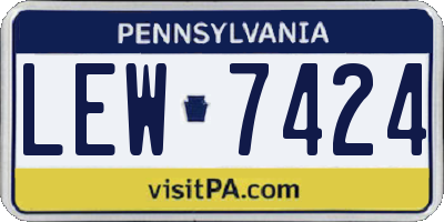 PA license plate LEW7424