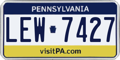 PA license plate LEW7427