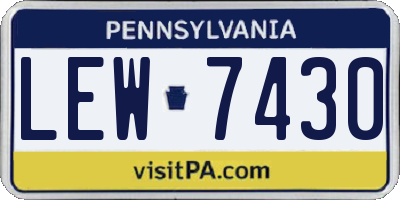 PA license plate LEW7430
