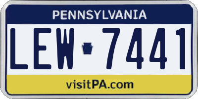 PA license plate LEW7441
