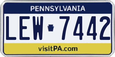 PA license plate LEW7442