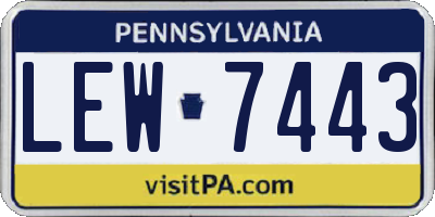 PA license plate LEW7443