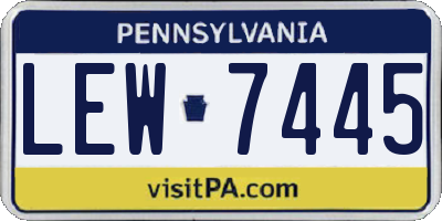 PA license plate LEW7445