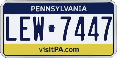 PA license plate LEW7447