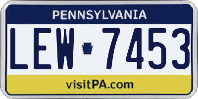 PA license plate LEW7453