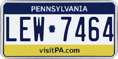 PA license plate LEW7464