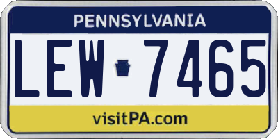 PA license plate LEW7465