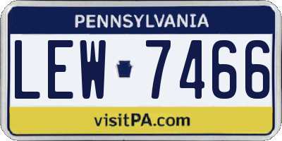 PA license plate LEW7466