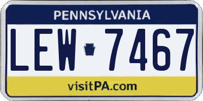 PA license plate LEW7467