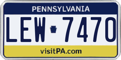 PA license plate LEW7470