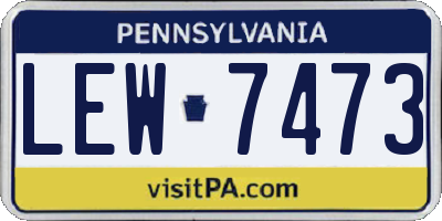 PA license plate LEW7473