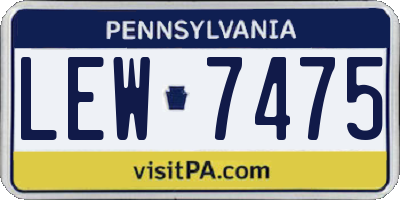 PA license plate LEW7475