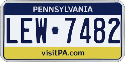 PA license plate LEW7482