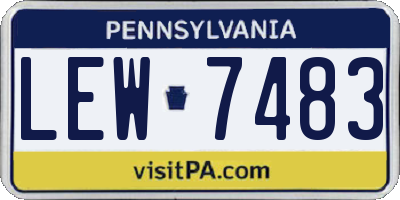 PA license plate LEW7483
