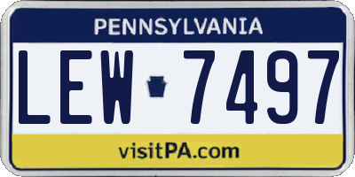 PA license plate LEW7497