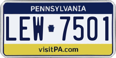 PA license plate LEW7501