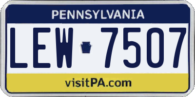 PA license plate LEW7507