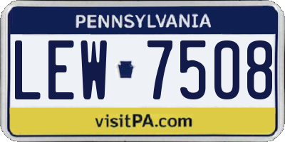PA license plate LEW7508