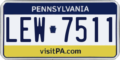 PA license plate LEW7511