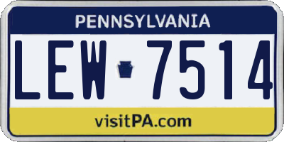 PA license plate LEW7514