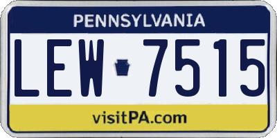 PA license plate LEW7515
