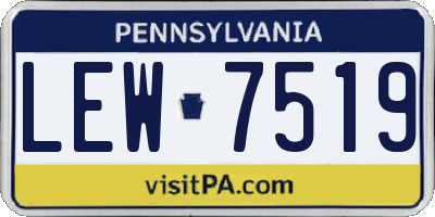 PA license plate LEW7519